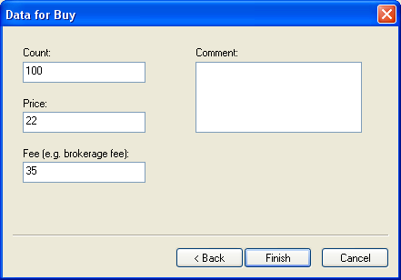 Define data for the transaction